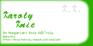 karoly knie business card